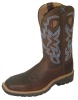 Twisted X MLCS003 for $189.99 Men's' Pull On Work Lite Boot with Brown Pebble Leather Foot and a New Wide Steel Toe